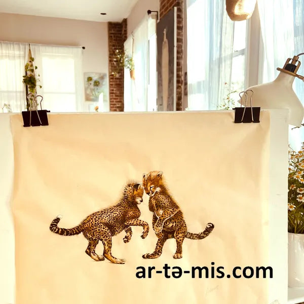 Making Friends - Cheetahs (16in H x 20in W)