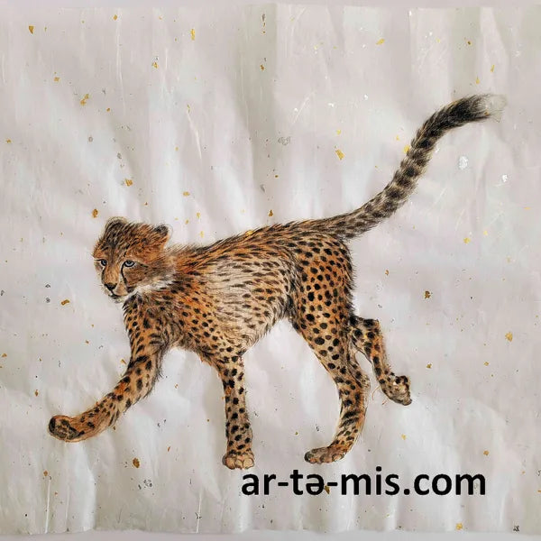 First Snow - Cheetah (10.5in H x 13in W)