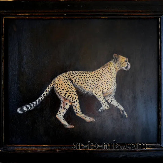 Skipping Cheetah (16in H x 20in W)