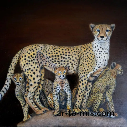 Cheetah Family (16in H x 20in W)