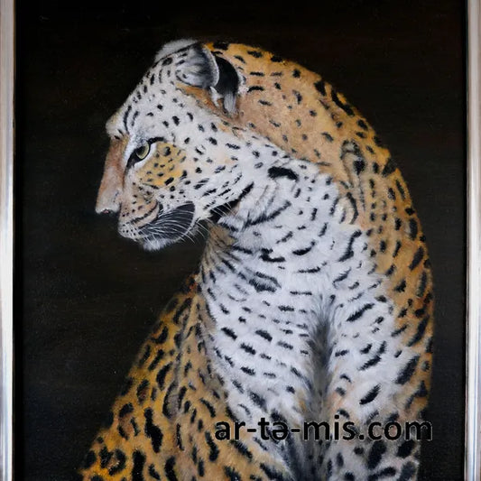 Shy Leopard (30in H x 24in W)