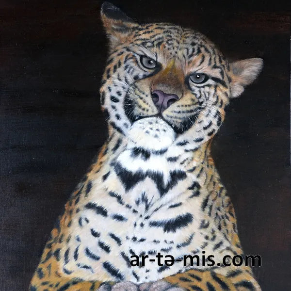 Puzzled Leopard (30in H x 24in W)