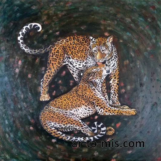 Leopards in Love (36in H x 36in W)