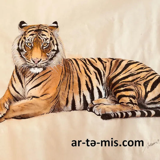 Lounging Tiger (16in H x 20in W)