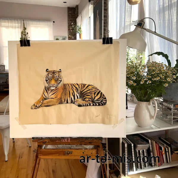 Lounging Tiger (16in H x 20in W)