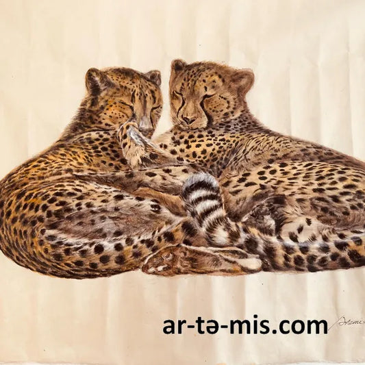 Bed Time Cheetahs (16in H x 20in W)