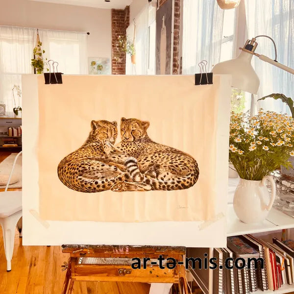 Bed Time Cheetahs (16in H x 20in W)