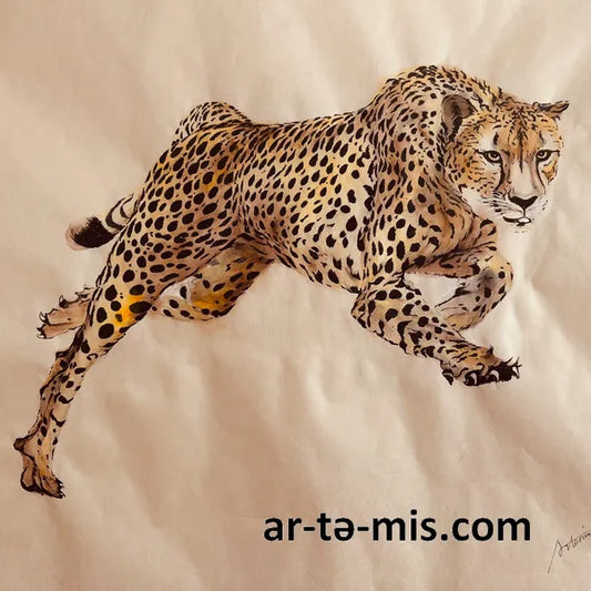 Pouncing Cheetah (16in H x 20in W)