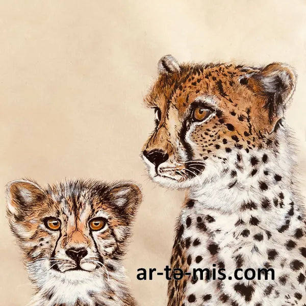 Mommy and Me - Cheetahs (20in H x 16in W)