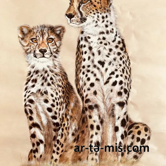 Mommy and Me - Cheetahs (20in H x 16in W)