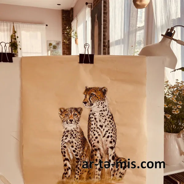 Mommy and Me - Cheetahs (20in H x 16in W)