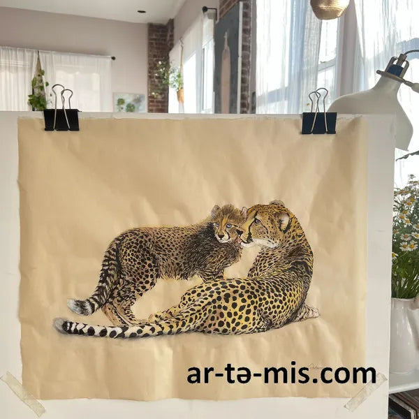 Dad is Comming - Cheetahs (16in H x 20in W)