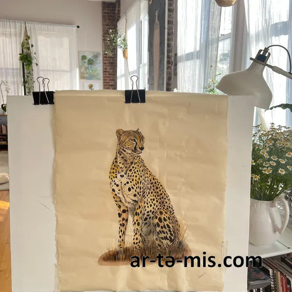 Espying Cheetah (20in H x 16in W)