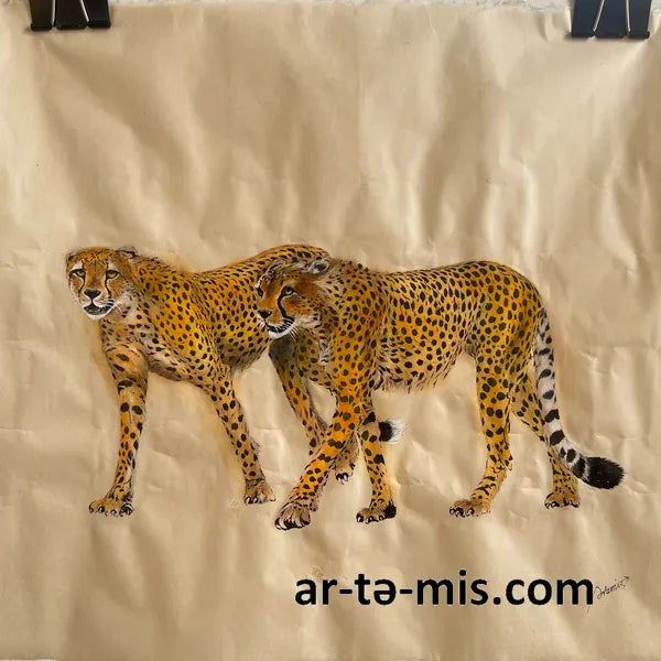 Strolling Cheetahs (16in H x 20in W)