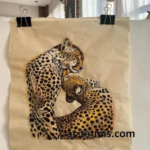 Cuddling Cheetahs (20in H x 16in W)