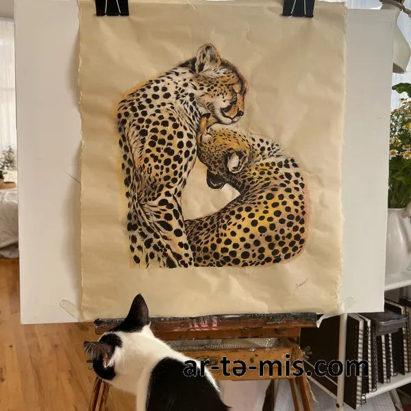 Cuddling Cheetahs (20in H x 16in W)