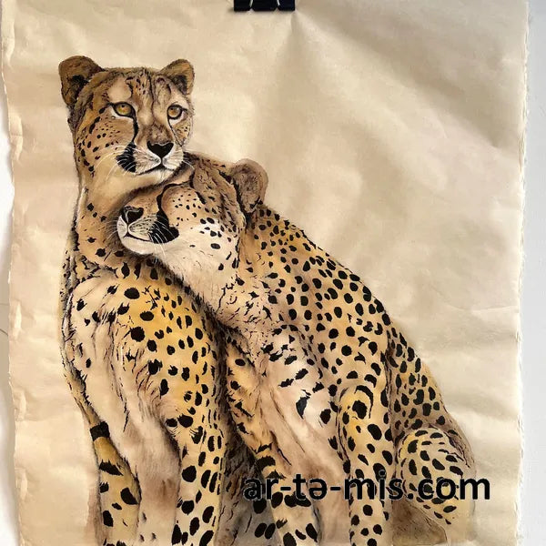 Loving Cheetahs (20in H x 16in W)
