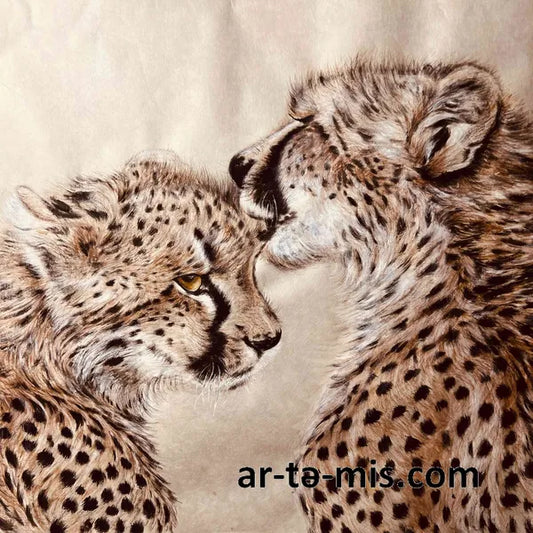 Grooming Cheetahs (16in H x 20in W)