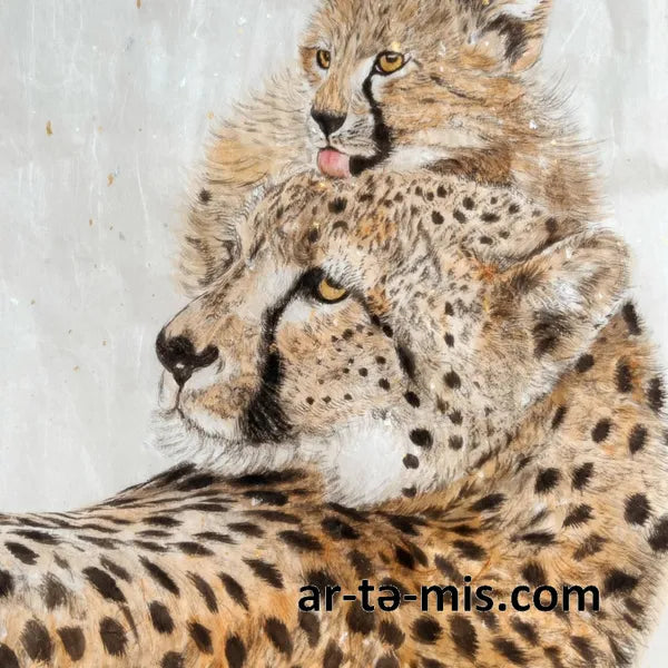 Wet Kisses - Cheetahs (14.5in H x 13in W)