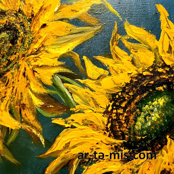 Two Happy Sunflowers (20in H x 16in W)