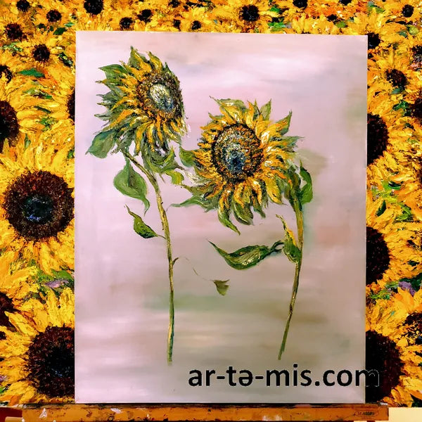 Two Sunflowers (20in H x 16in W)