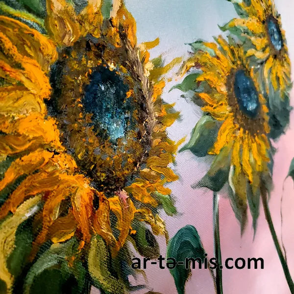 Sunflowers in a Field of Fog (20in H x 16in W)