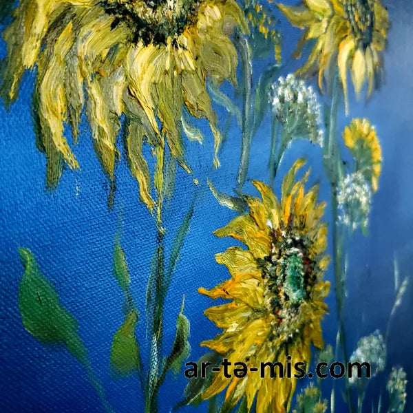 Night Sunflowers (20in H x 16in W)