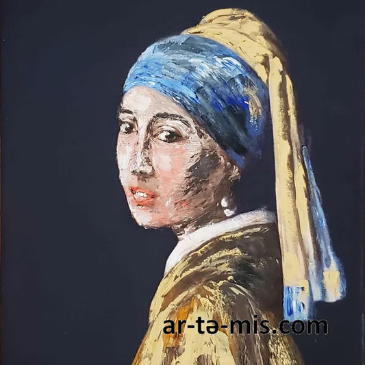 Vermeer Study - Girl with a Pearl Earring (19.5in H x 15.5in W)