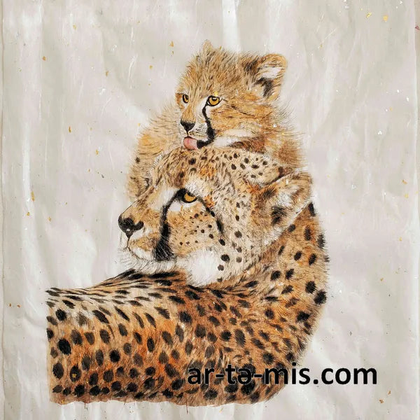 Wet Kisses - Cheetahs (14.5in H x 13in W)