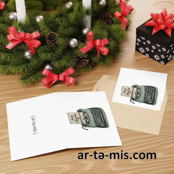 Watercolor Christmas  Greeting Cards (1 or 10-pcs)